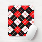 Rote Schwarz-weiße Raute Kariert Mousepad (Mit Mouse)