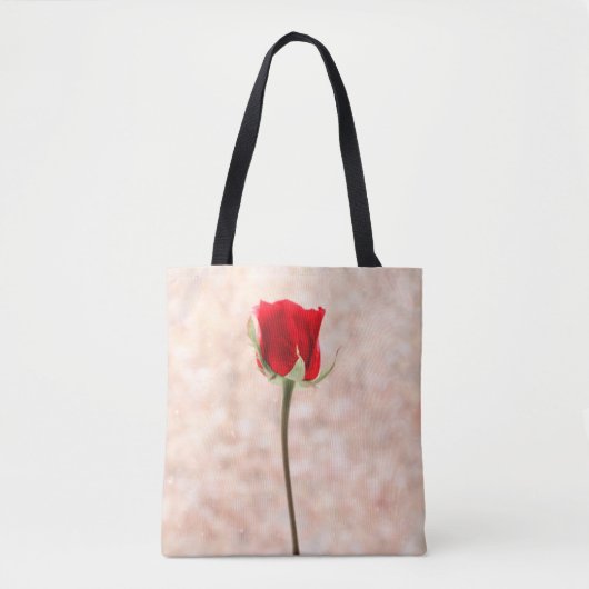 Rote Schwarz-weiße Rose Tasche (Vorderseite)