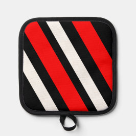 Rote Schwarz-weiße Streifen Ofen Mitt- und Pothalt Topflappen