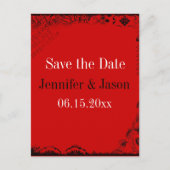 Rote Schwarz-weiße Vintage Postkarten (Vorderseite)