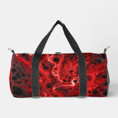 Rote schwarze abstrakte Wirbel-Wochenendertasche Duffle Bag (Vorderseite)