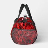 Rote schwarze abstrakte Wirbel-Wochenendertasche Duffle Bag (Rechts)