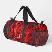 Rote schwarze abstrakte Wirbel-Wochenendertasche Duffle Bag (Rechte Ecke)