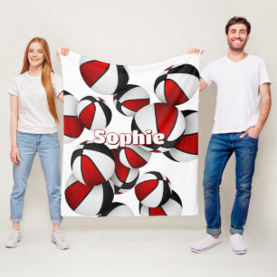 Rote schwarze Basketballmannschaft Farben Sportdek Fleecedecke