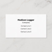 Rote schwarze Baummosse Holzrinde Logger Monogram Visitenkarte (Rückseite)