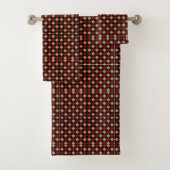 Rote, schwarze, beige und braune Töne Badhandtuch Set (Insitu)