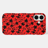 Rote schwarze Blume Case-Mate iPhone Hülle (Rückseite (Horizontal))