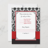 Rote, schwarze Damaskus-Liebe - RSVP-Karte Einladung (Rückseite)