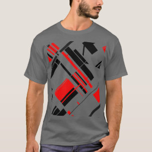 Rote, schwarze, diagonale Formen Linien MCM inspir T-Shirt