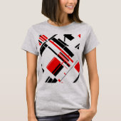 Rote, schwarze, diagonale Formen Linien MCM inspir T-Shirt (Vorderseite)