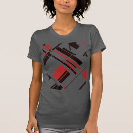 Rote schwarze Diagonalformen Linien MCM Abstrakt a T-Shirt