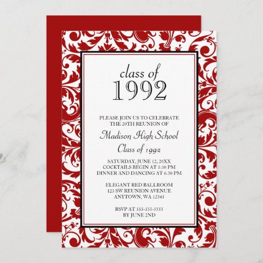 Rote schwarze einladung (Vorne/Hinten)