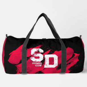 Rote & schwarze Fitness-Tasche mit Bürstenmuster Duffle Bag