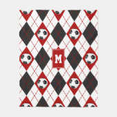 Rote Schwarze Fußball-Mannschaftsfarben Raute Must Fleecedecke (Vorderseite)