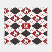 Rote Schwarze Fußball-Mannschaftsfarben Raute Must Fleecedecke (Vorderseite (Horizontal))