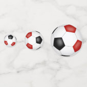 Rote schwarze Fußballbälle Kinder Party Konfetti (Vorderseiten)