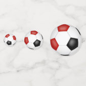 Rote schwarze Fußballbälle Kinder Party Konfetti (Rückseiten)