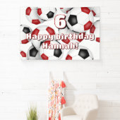 Rote schwarze Fußballbälle Kindergeburtstag feiern Banner (InSitu)