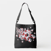 Rote schwarze Fußbälle Sterne mit Monogramm Tragetaschen Mit Langen Trägern (Rückseite)