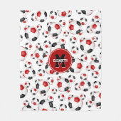 Rote schwarze Fußballmannschaft farbenfrohe Jungs Fleecedecke (Vorderseite)