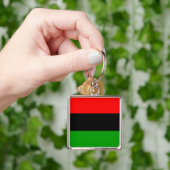 Rote, schwarze, grüne afrikanische Flagge Schlüsselanhänger (Hand)