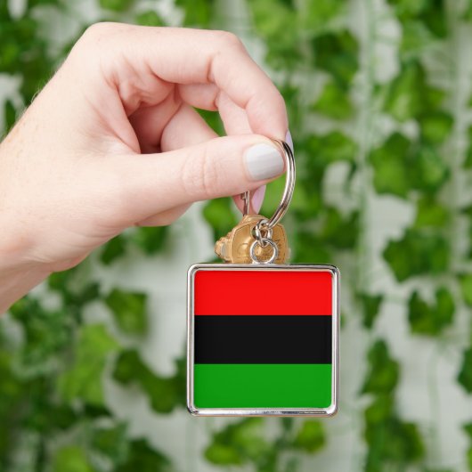 Rote, schwarze, grüne afrikanische Flagge Schlüsselanhänger (Hand)