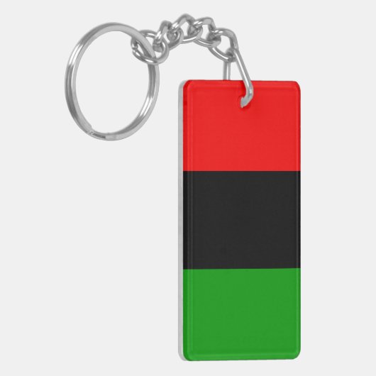 Rote, schwarze, grüne afrikanische Flagge Schlüsselanhänger (Vorderseite links)