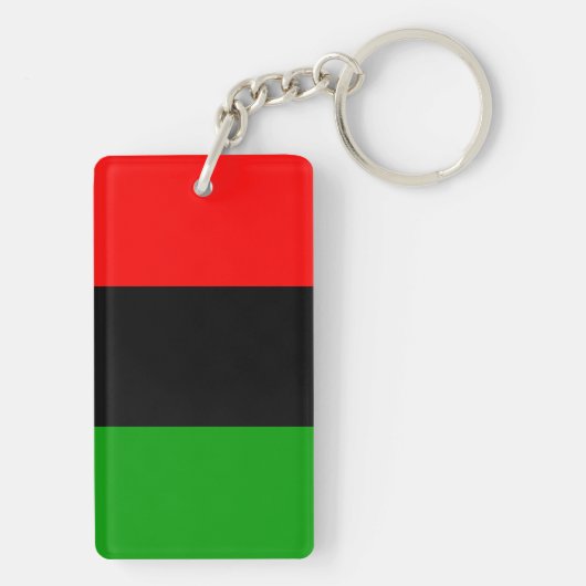 Rote, schwarze, grüne afrikanische Flagge Schlüsselanhänger (Rückseite)