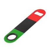 Rote, schwarze, grüne afrikanische Flagge Speed Flaschenöffner (Vorderseite Schrägansicht)