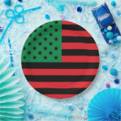 Rote Schwarze Grüne Afroamerikanische Flagge Pappteller (Party)