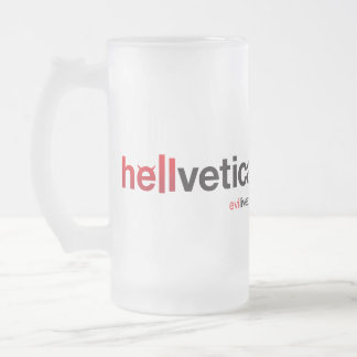 Rote & schwarze Helvetica-Wortmarke Mattglas Bierglas
