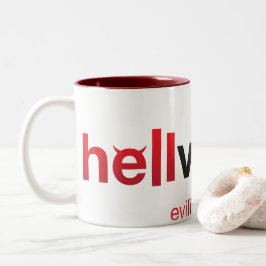 Rote & schwarze Helvetica-Wortmarke Zweifarbige Tasse