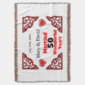 Rote schwarze Herz-Namen u. datieren 50 Decke (Vorderseite Vertikal)