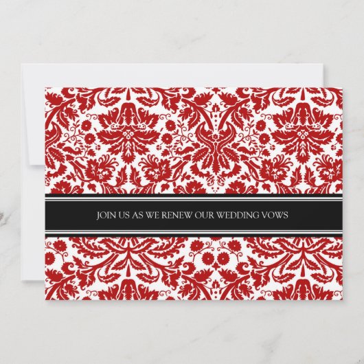 Rote Schwarze Hochzeit - Erneuerbare Einladung (Vorderseite)