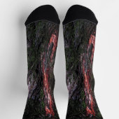 Rote schwarze Holzbäume cool Socken (Oben)
