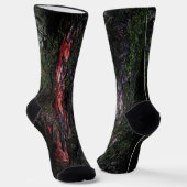 Rote schwarze Holzbäume cool Socken (Gewinkelt)