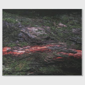 Rote schwarze Holzbäume Geschenkpapier (Flach)