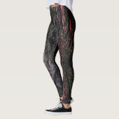Rote schwarze Holzbäume, mossy Leggings (Links)