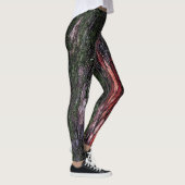 Rote schwarze Holzbäume, mossy Leggings (Rechts)