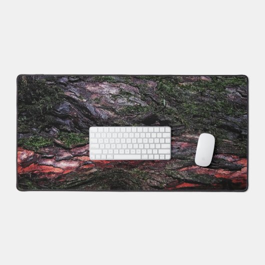 Rote schwarze Holzbäume Schreibtischunterlage (Tastatur & Maus)