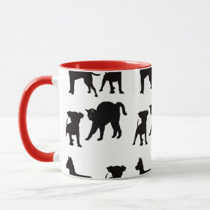 Rote schwarze Hunde und Katzen Haustier Liebhaber  Tasse