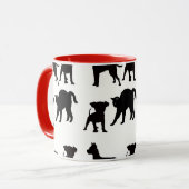Rote schwarze Hunde und Katzen Haustier Liebhaber Tasse (Vorderseite Links)