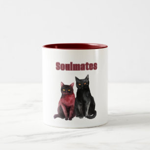 Rote Schwarze Katzen Seelenverwandte Zweifarbige Tasse