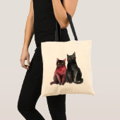 Rote Schwarze Katzen Tragetasche (Vorderseite (Produkt))