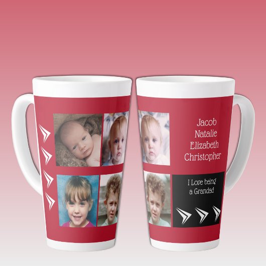 Rote schwarze Liebe als Großmutter mit Fotos Milchtasse