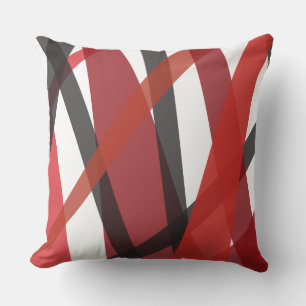 ROTE SCHWARZE LINIEN DESIGN Retro-Kissenbezug Kissen