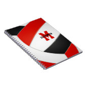 Rote Schwarze Mannschaft Farbe Jungen Volleyball Notizblock (Rechte Seite)