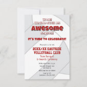 Rote schwarze Mannschaft Farben Volleyball Saison  Einladung (Vorderseite)