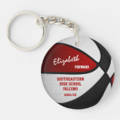 Rote schwarze Mannschaft färbt Sake Basketball Schlüsselanhänger (Vorderseite)