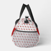 Rote schwarze moderne Herzen Retro-Monogramm-Name Duffle Bag (Rechts)